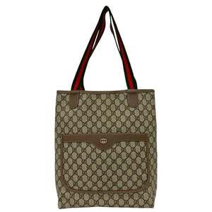 GUCCI (Old Gucci) Sherry Line GG Pattern Leather Tote Bag/Semi-Shoulder Bag, ...